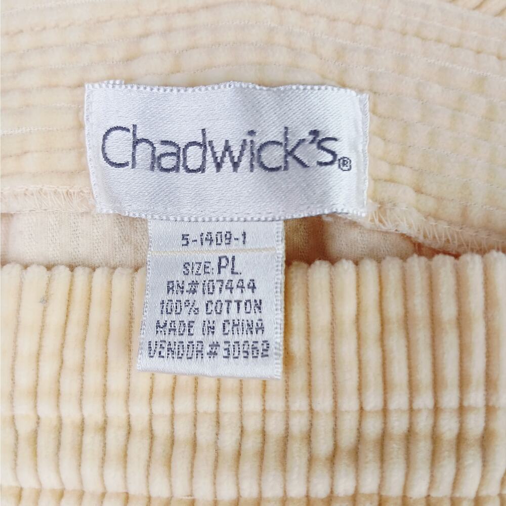 Chadwicks SZ PL Women's VTG Cotton Butter Yellow Corduroy Overall Maxi Dress - Picture 6 of 7